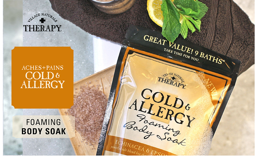 Village Naturals Therapy Cold & Allergy Foaming Body Soak