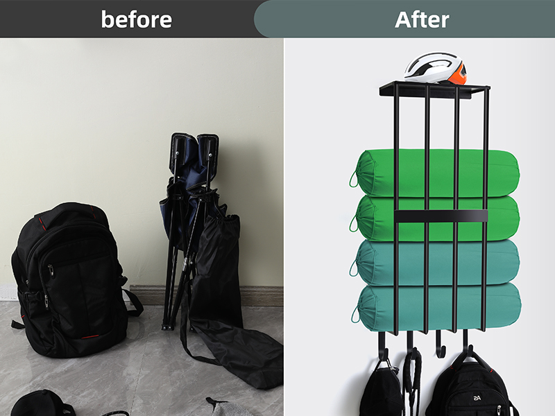 Yaoyiizy Camping Chair Rack for Garage Storage, Metal Camping Chair Storage Wall