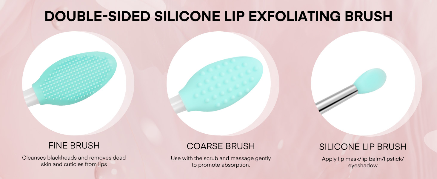 Lip Scrub Brush - 2 PCS Dual-ended Lip Scrubber Exfoliator