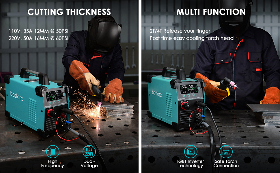 bestarc Plasma Cutter, Pilot Arc BTC500DP 7th Generation 50Amps Screen