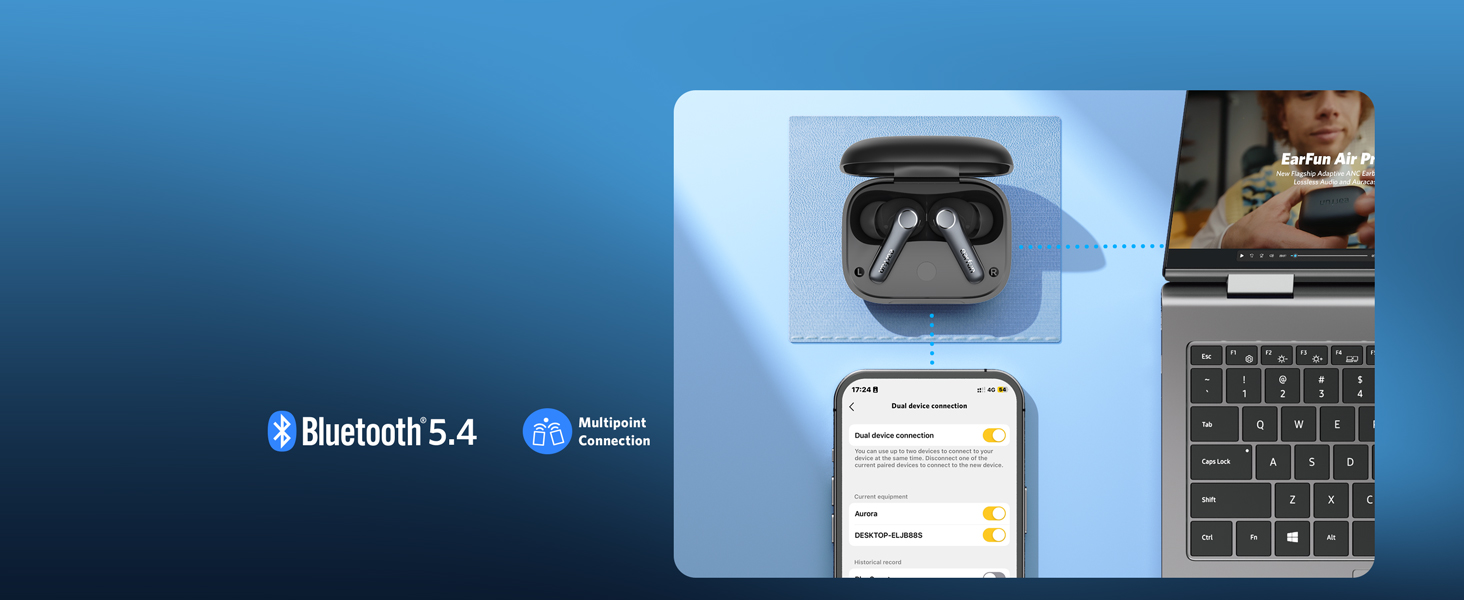 Multipoint Bluetooth 5.4 bluetooth earbuds tws earbuds