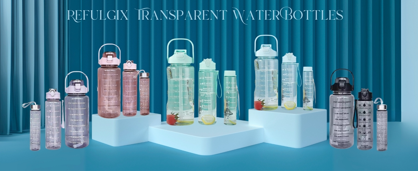 REFULGIX Set of 3 Transparent Water Bottles