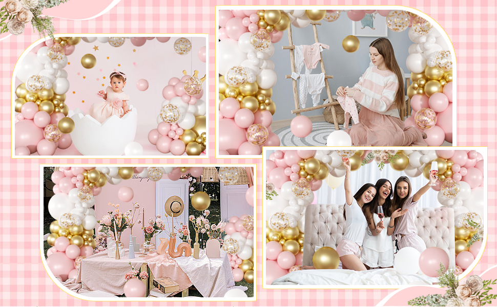 Pink and White Balloon Arch Kit