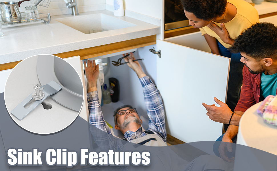 Flamorrow Undermount Sink Clips, 10 Pack Sink Clips Kit, Heavy Duty Sink Mounting Kit Bracket