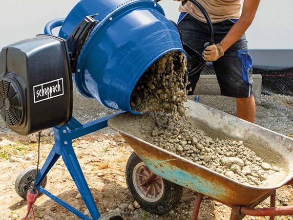 Miscelatore Calcestruzzo Scheppach MIX140 - 550W, 140L, 26.6 Giri/min, Ghisa