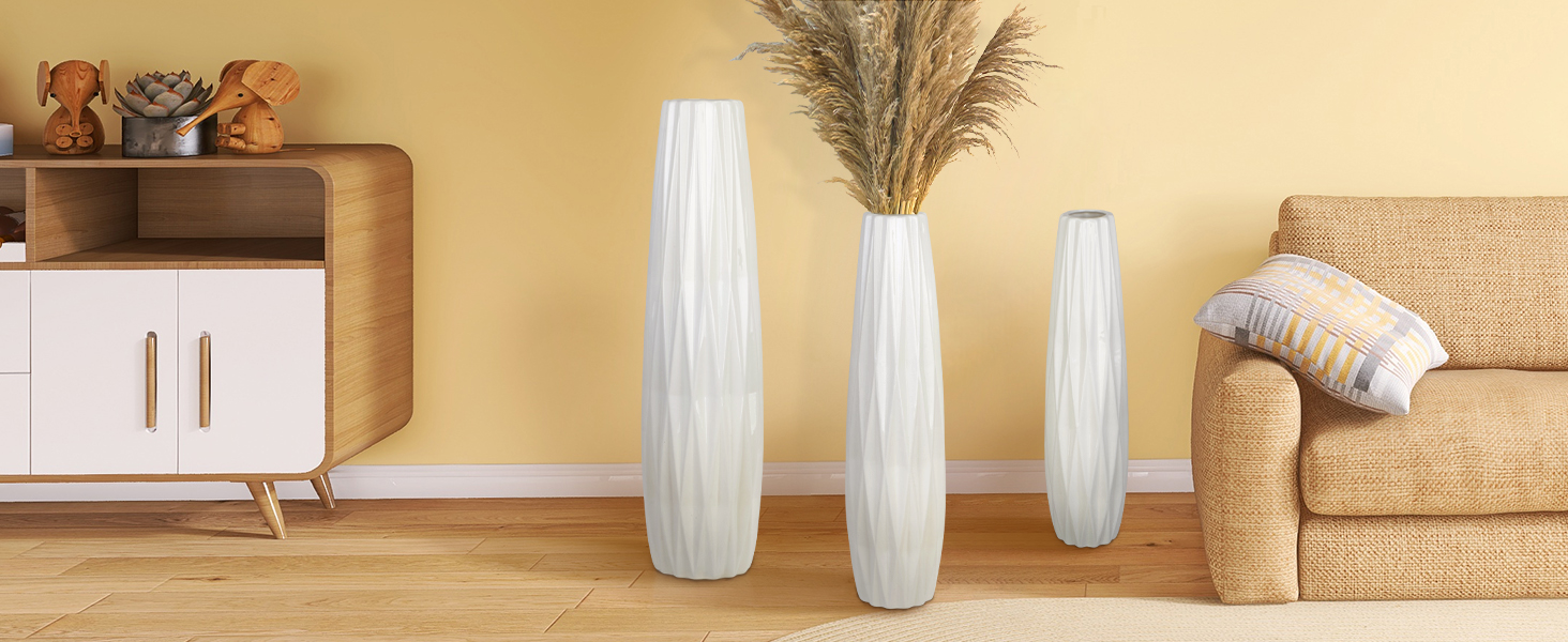 white floor vase