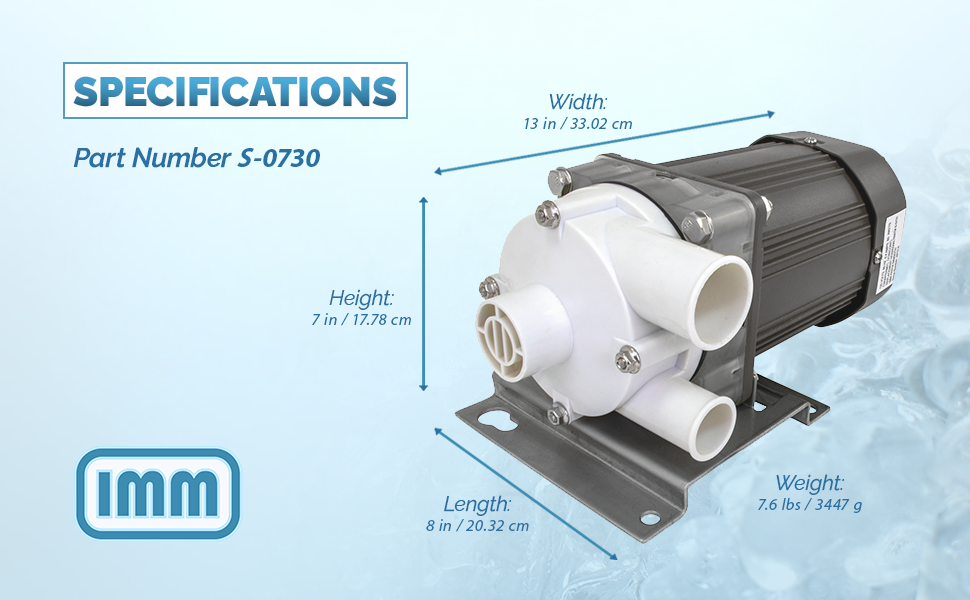 IMM Ice Machine Motor Replacement for Hoshizaki S-0730 includes mounting plate, 14 inch cable plug