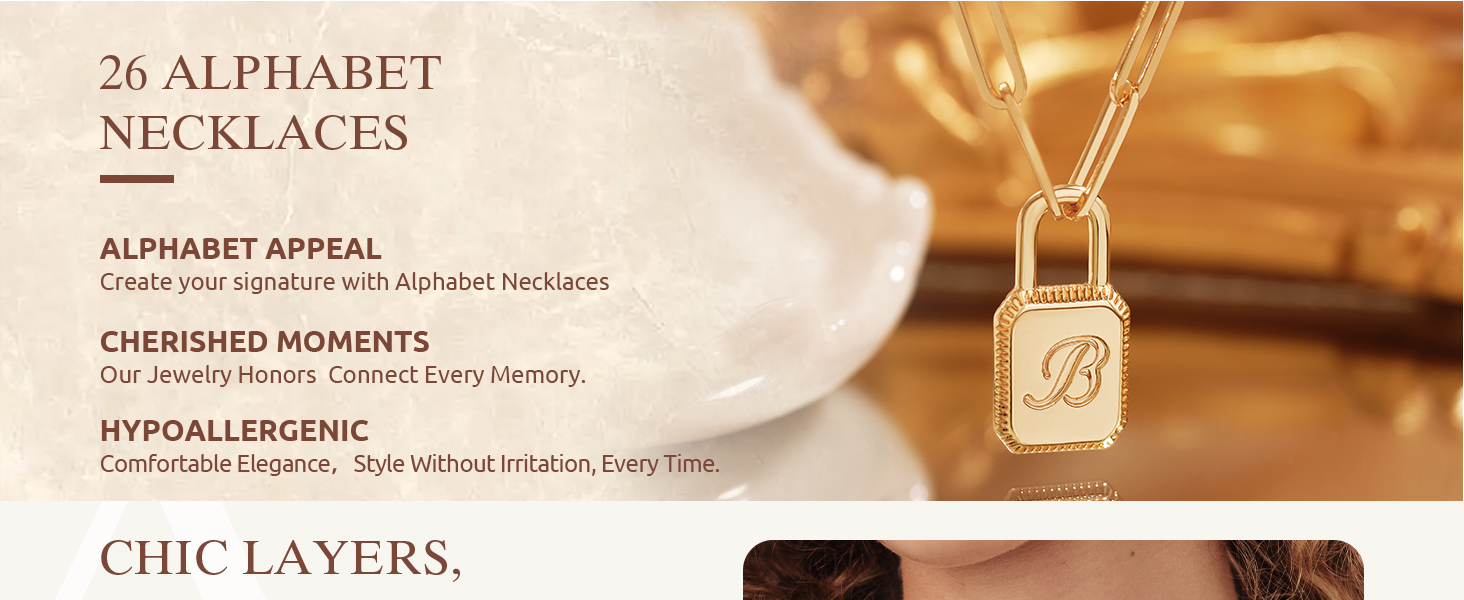  Initial Lock Necklace For Women