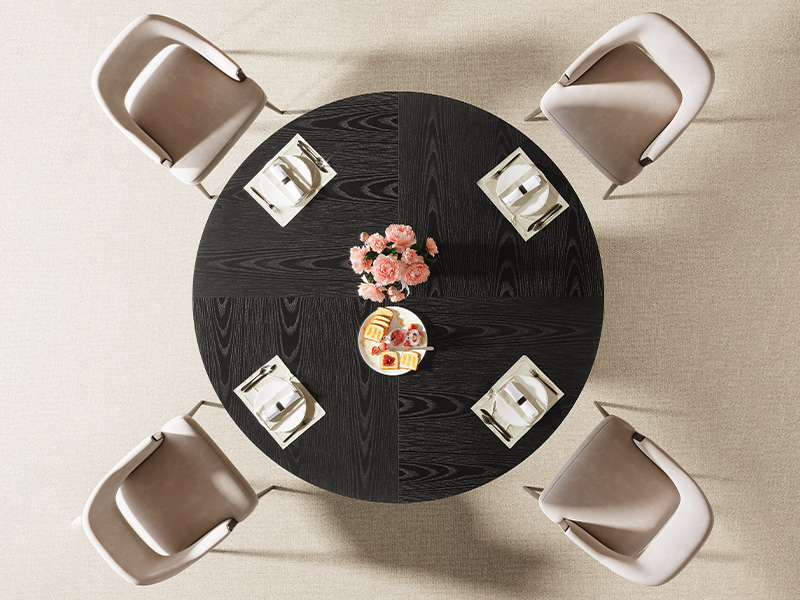 round dining table 4 6 people black circle kitchen table