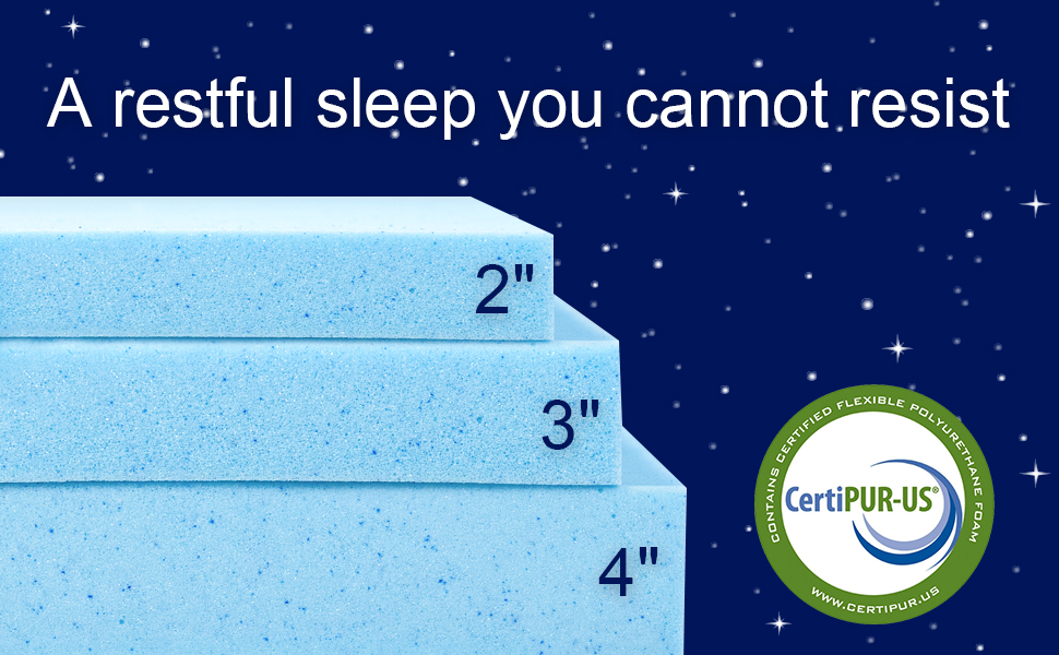 subrtex 2 Inch GelInfused Memory Foam Bed Mattress Topper