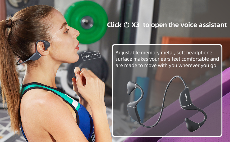 Bone Conduction Headphones, IP68 Swimming Headphones with