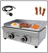 EQCOTWEA Commercial 29.1x15.75in Countertop Griddle LPG Gas