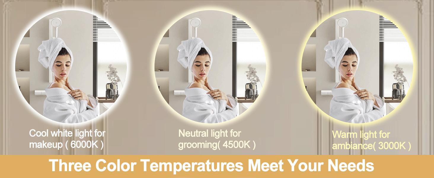 round mirror with lights for vanity