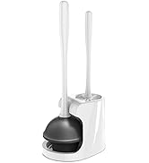 MR.SIGA Toilet Plunger and Bowl Brush Combo for Bathroom Cleaning, White, 1 Set