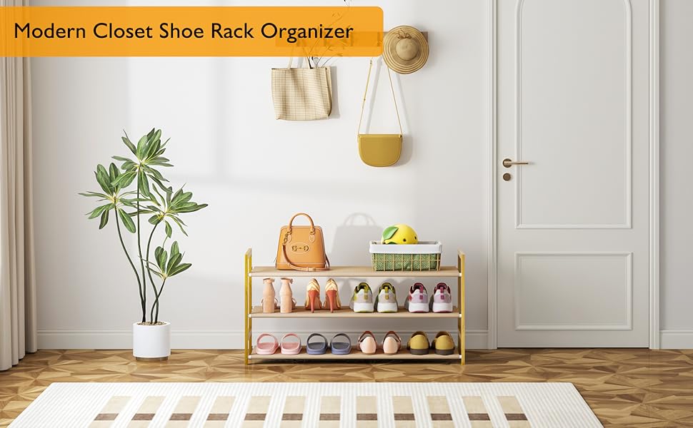 3tier bamboo shoe rack