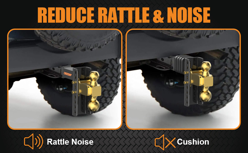 CROSSHIP 2 Inch Hitch Receiver Silencer Pad 4 Pack for