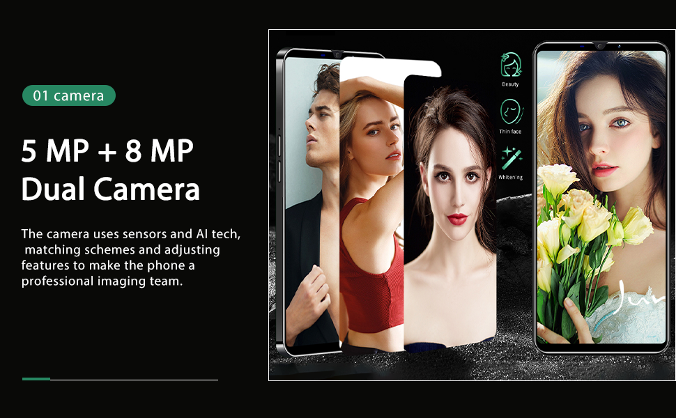 5 MP + 8 MPDual Camera