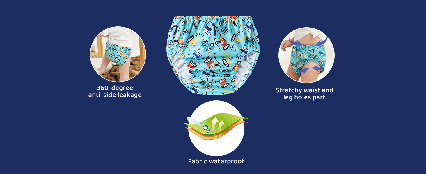 SMULPOOTI 8 Packs Reusable Rubber Pants for Potty Training