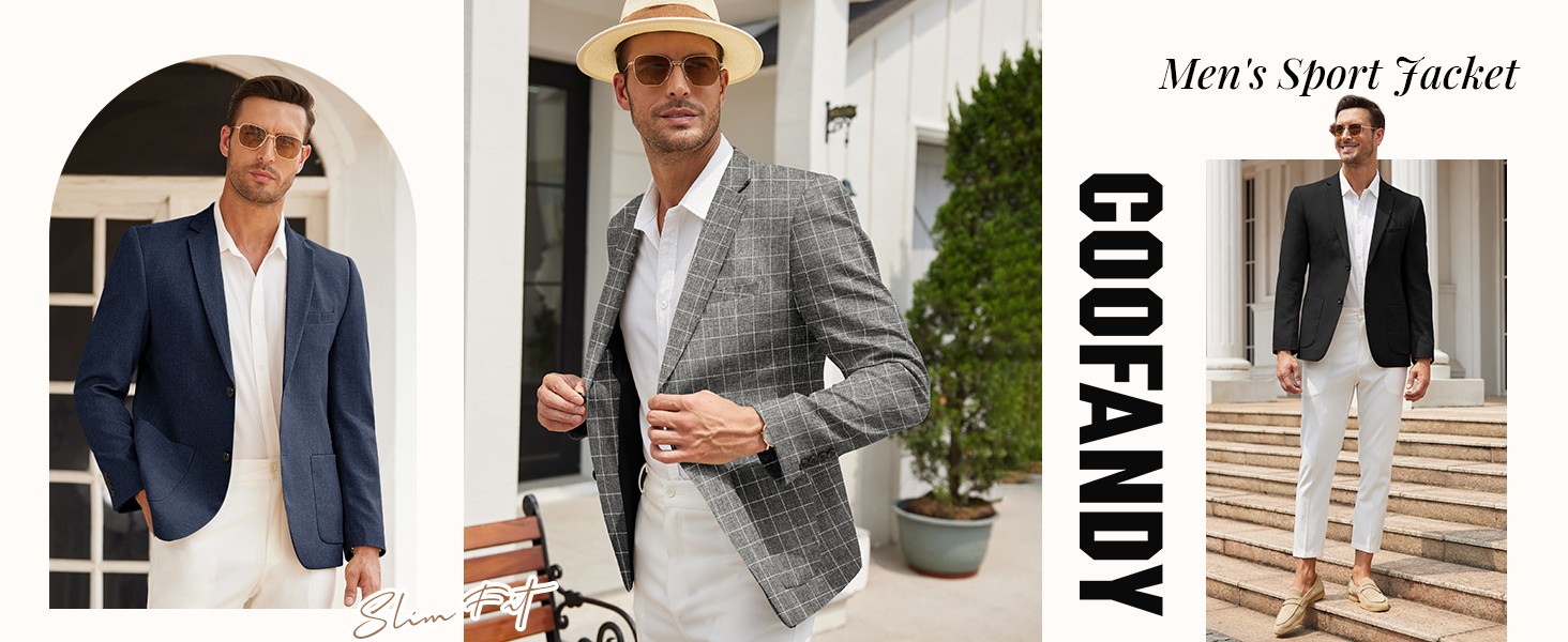 mens linen casual blazer