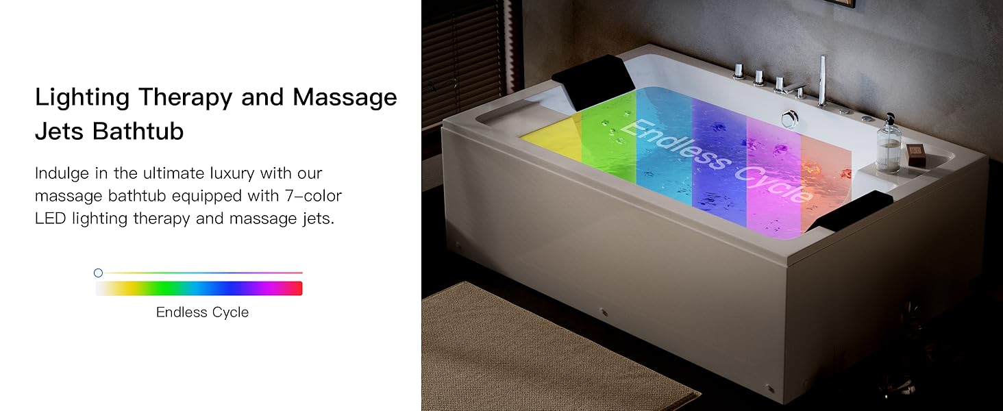 Double bathtub two-person freestanding couple's large soaking jetted luxury whirlpool