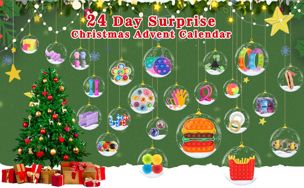 Advent Calendar 2023 Kids Christmas Countdown 24 Days Sensory Fidget