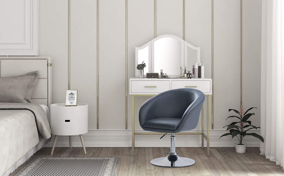 WOLTU Poltroncina Cucina Sgabello Bar Poltrona Girevole Imbottito Moderno Bianco 11 bh24