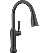 Delta Faucet Renaldi Touchless Kitchen Faucet with Touch Technology, Matte Black Kitchen Sink Fau...