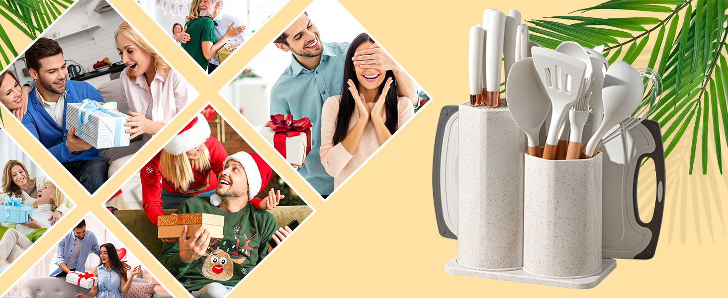 19 PCS Silicone Kitchen Utensils Set with Holder