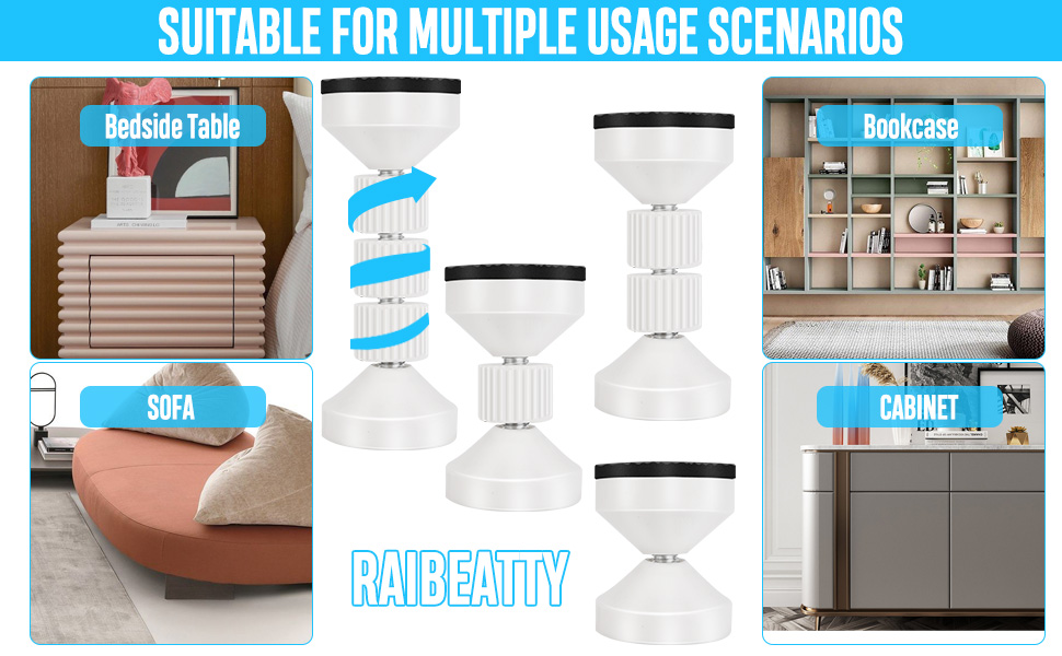 4PCS Adjustable Threaded Headboard Stoppers,Bed Frame Anti