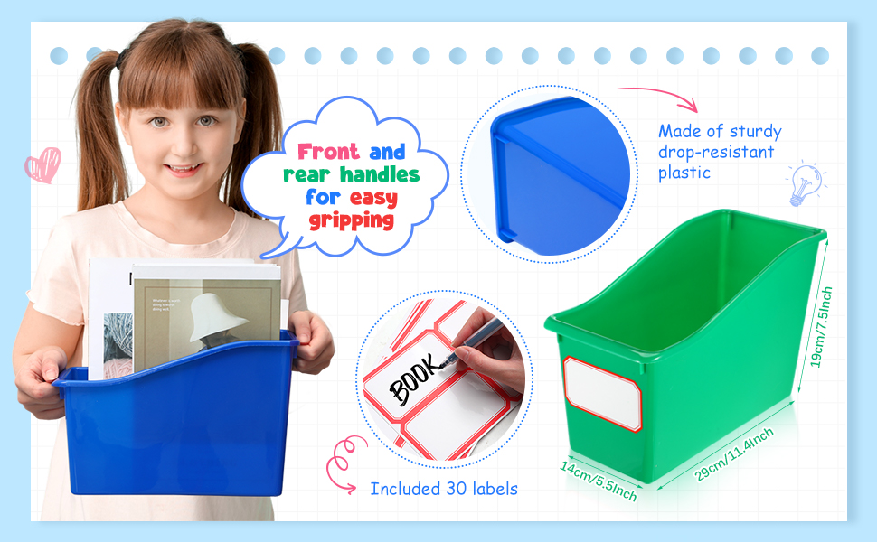 Teling 12 Pieces Magazine Book Folder Bins for Classroom