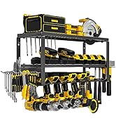 MOOMSINE Power Tool Organizer, Storage Rack for Garage Organization, Wall Mount Cordless Drill Ho...