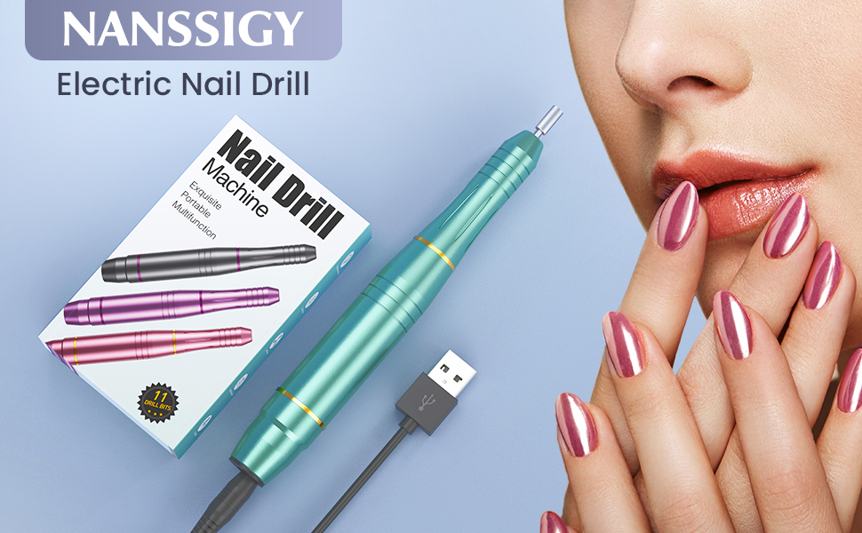 Electric Nail Files, Nanssigy Electric Nail Drill 20,000 RPM, 11 in 1