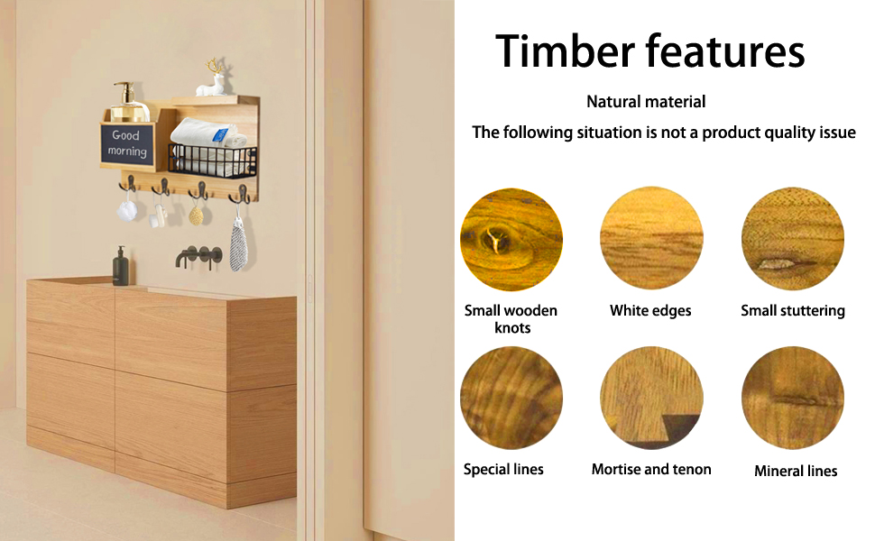 B&T WWYTGBED Key Holder for Wall,Wooden Key Holder and Mail