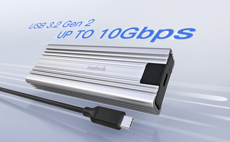 Inateck M.2 NVMe Enclosure, USB 3.2 Gen 2 with 10Gbps Transmission, M.2