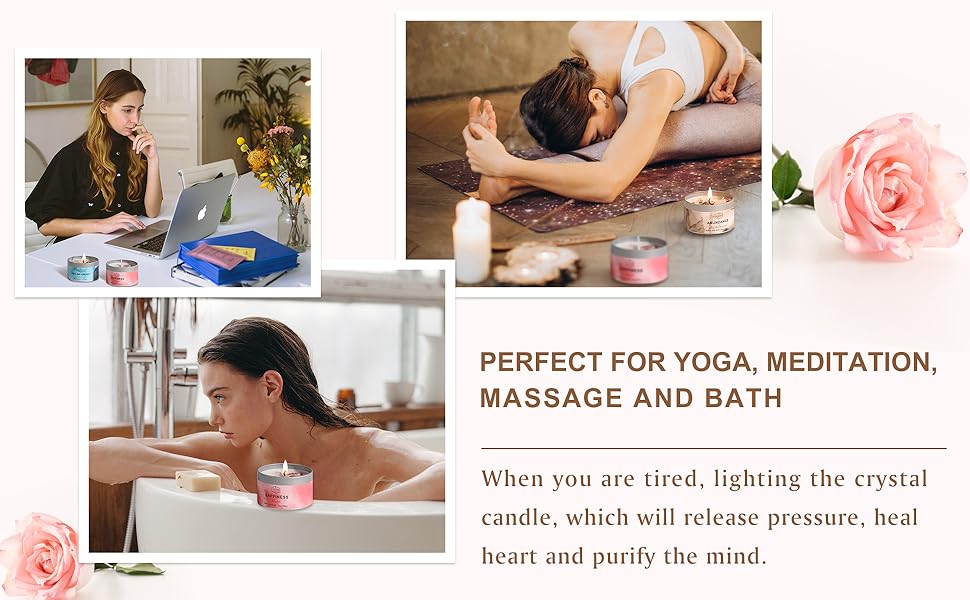 Christmas Candle Set, Healing Crystal Candle Set, 3 Pack