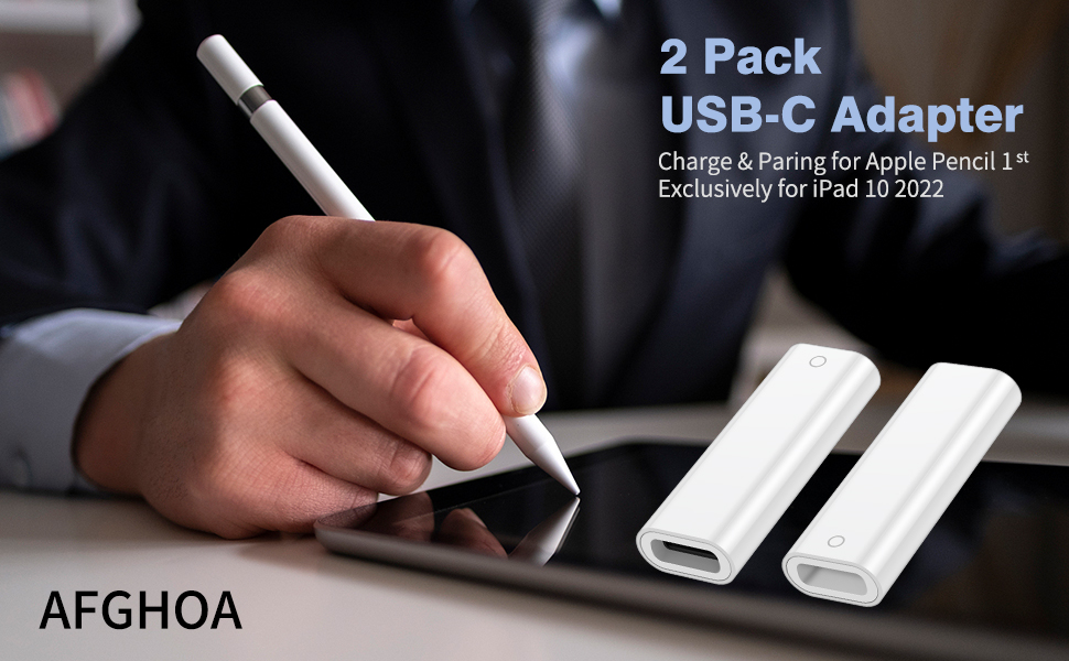 2Pack USB C to Pencil 1st Gen Adapter, USBC Female to for Lightning Female