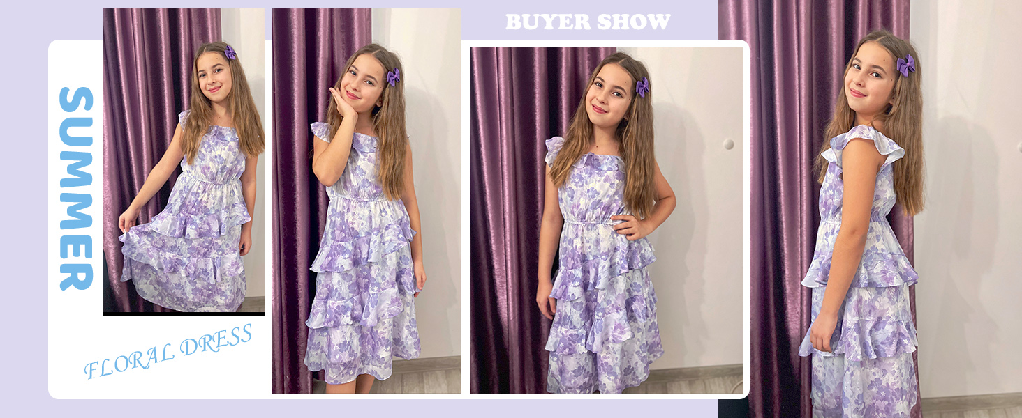 girls summer purple dress