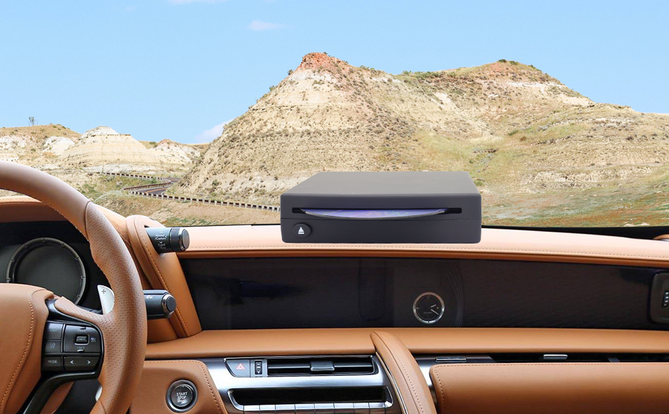 Vehicle External USB Car CD Player, Add on Portable CD Player for Car Only Fit