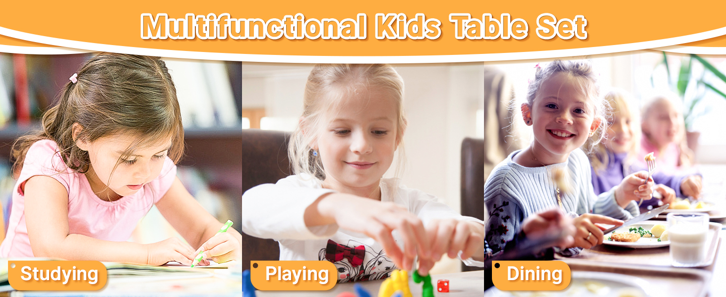 Timy Wooden Toddler Table and Chair Set for Kids Include 2