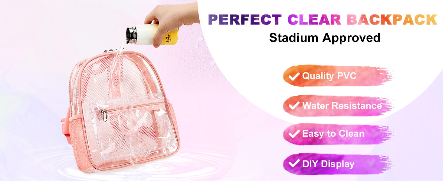 CAMTOP Clear Backpack Stadium Events 12x6x12 Small Clear