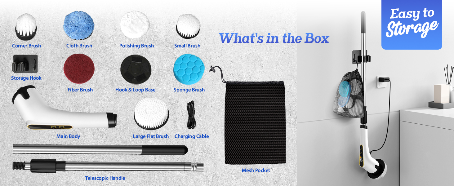 electric spin scrubber what&#39;s inside the box package includes