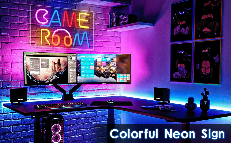 Neon Game Room Sign, Colorful Game Room Decor Sign, Neon