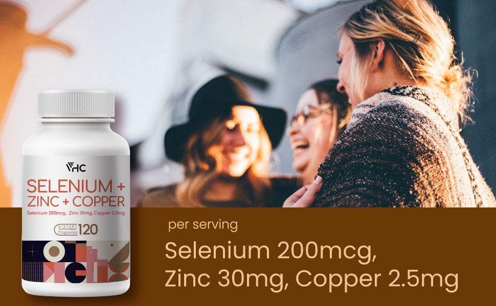 Selenium Plus Zinc Copper Supplement Capsule, 200mcg + 30mg