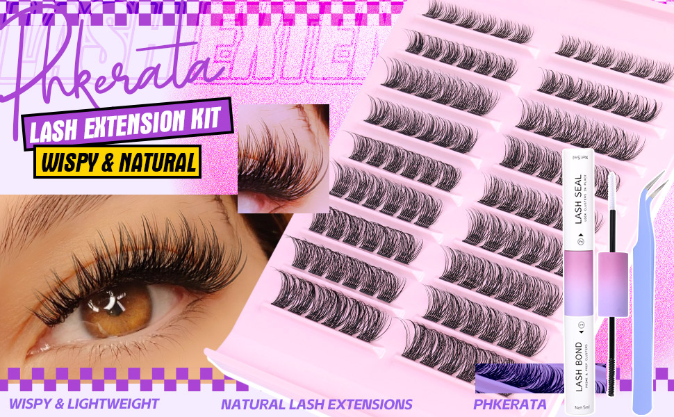 Wispy Cluster Lashes Natural Individual Eyelashes Kit