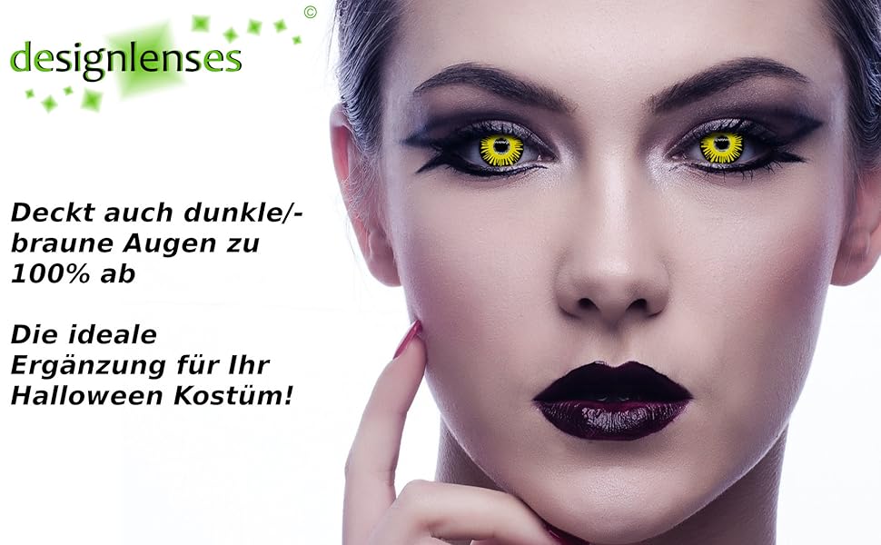 Gelbe farbige Halloween Karneval Fasnacht pennywise Kostüm Cosplay Kontaktlinsen ohne Stärke