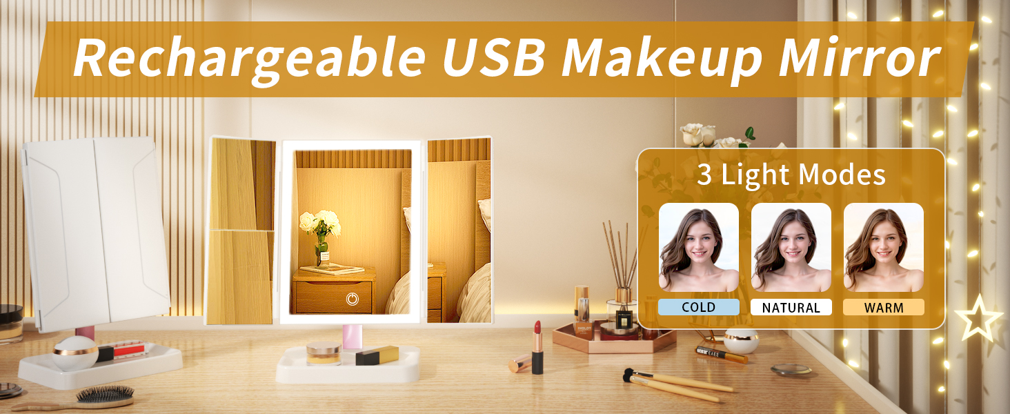 trifold vanity mirror