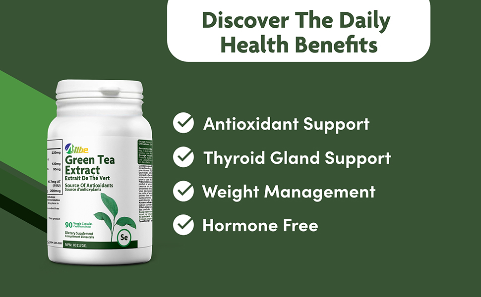 ALLBE 220mg Green Tea Extract Capsules 120mg Resveratrol 90mg Grape