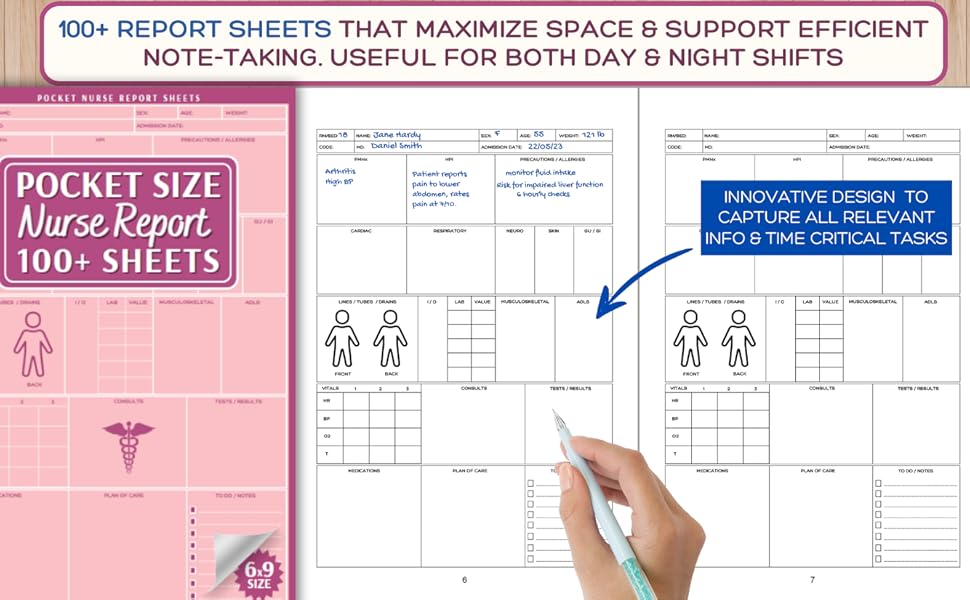 Pocket Size Nurse Report Sheet: Compact Nurse Brain Notebook