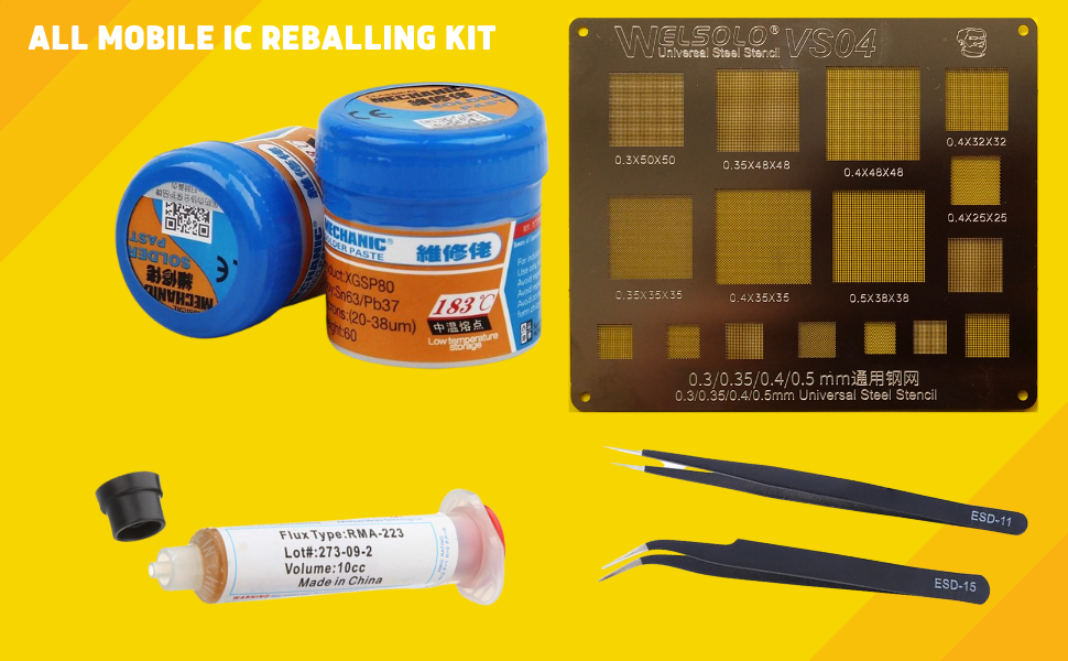 Universal Stencil BGA IC Reballing/Solder Paste,PPD Paste, Solder Paste SMD/Soldering Paste