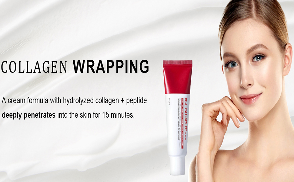 Real Collagen Fit, Collagen Wrapping Mask, Collagens 670,000ppm, Peel Off Facial Mask for elasticity